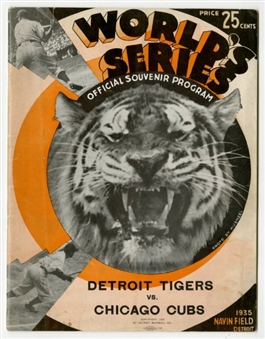 1935 World Series Program – Chicago Cubs at Detroit Tigers   